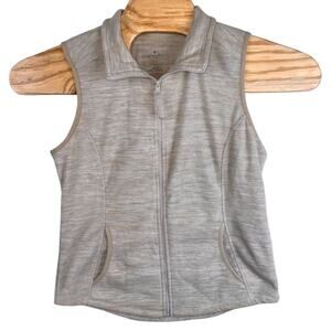 St John's Bay Active Sleeveless Fleece Zip Vest Heather Gray Women's Size Small